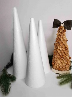 Пенопластовый КОНУС гладкий 25*9см (белый)